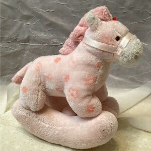 Pink Plush Rocking Horse Baby Toy Ty Tylux Beanie Babies 2005